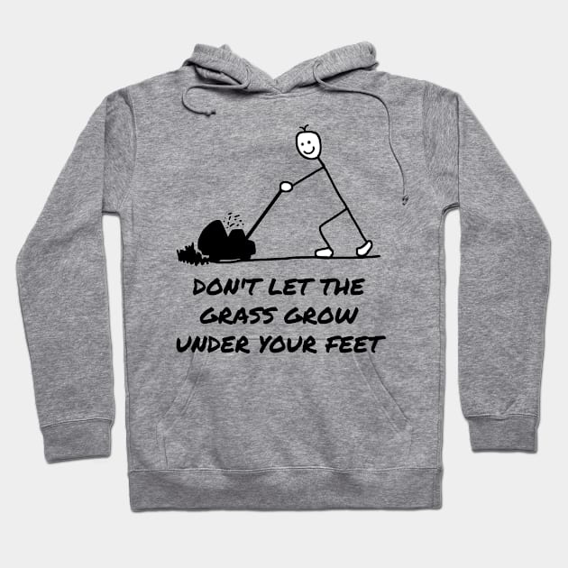 Funny Gardener Cartoon Mowing Lawn Hoodie by Michelle Le Grand